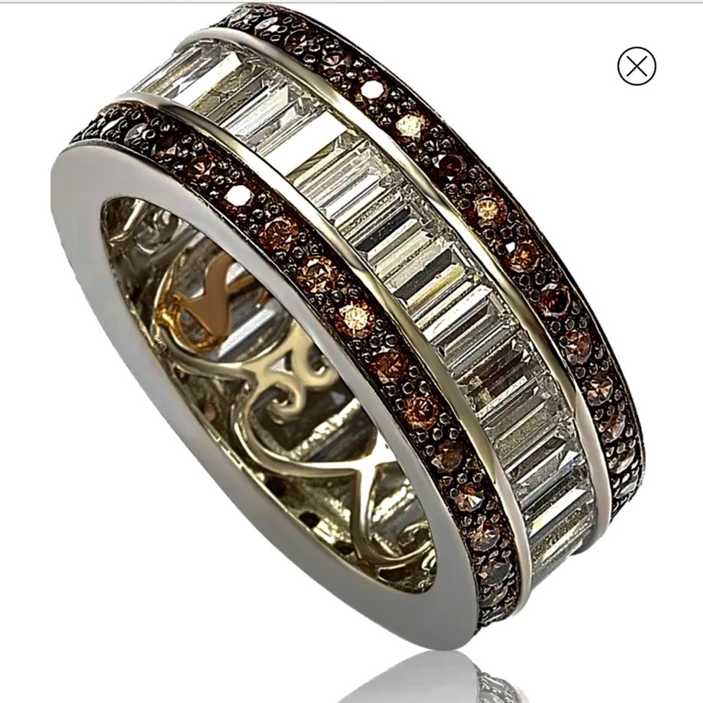 Suzy Levian Sterling Silver Baguette Ring, 7, NWT